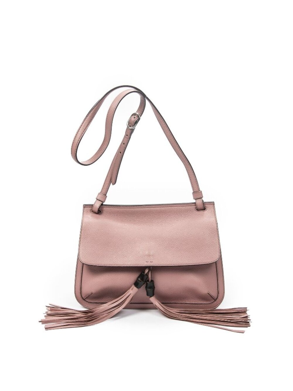 Gucci Medium Bamboo Daily Flap Bag Pink Grain Calfskin Leather